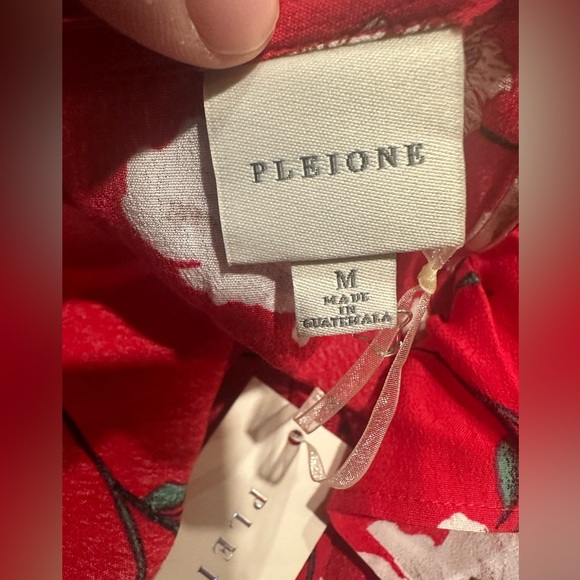 NWT Pleione Button Front V-Neck Flower Print Dress-Size Medium - Picture 8 of 12